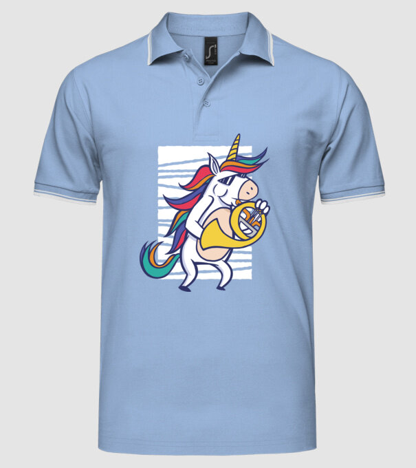 Unicorn Corn model albastru deschis pe tricou