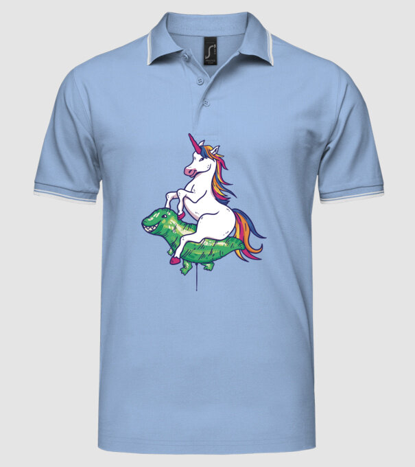 Balon cu Unicorn model albastru deschis pe tricou