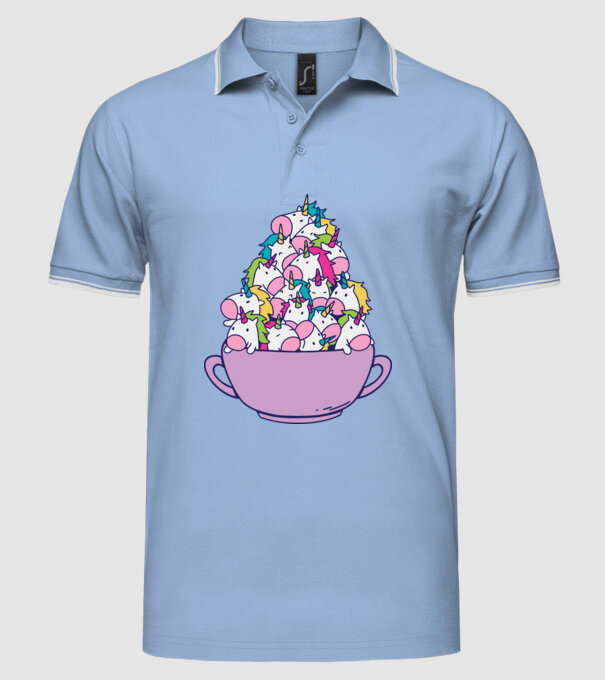 Bol Unicorn model albastru deschis pe tricou