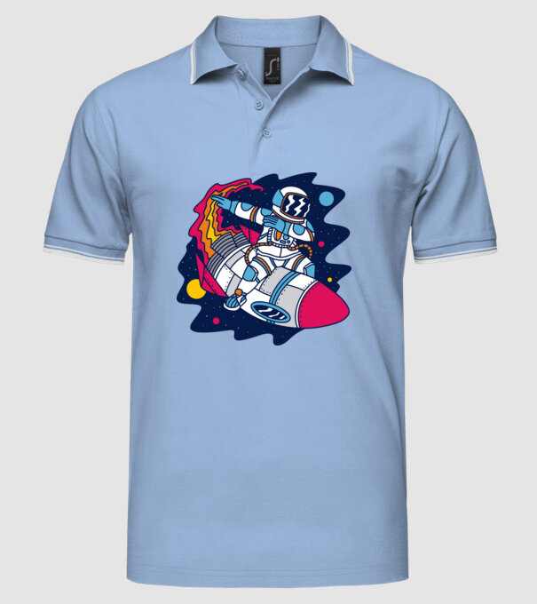 Astronaut DAB model albastru deschis pe tricou