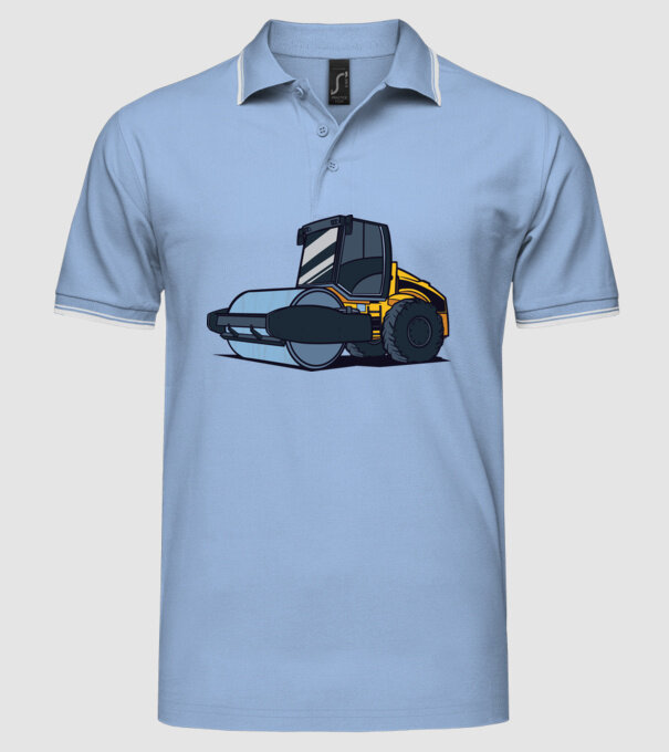 Rulou compresor model albastru deschis pe tricou