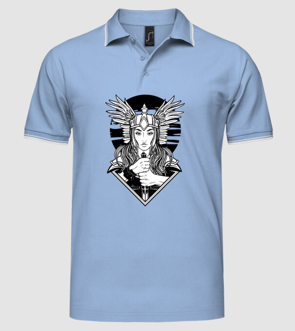 Zeița Valkyrie model albastru deschis pe tricou