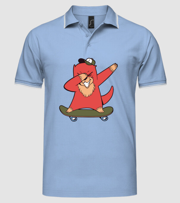 Vidră DAB model albastru deschis pe tricou