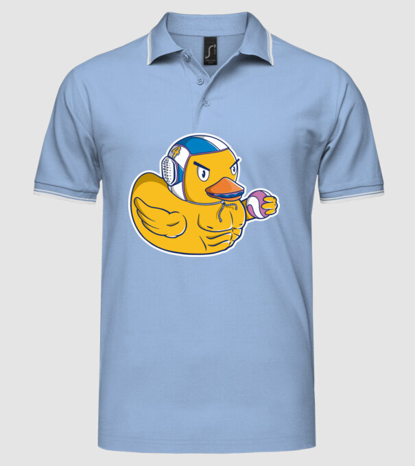 Rață polo pe apă model albastru deschis pe tricou