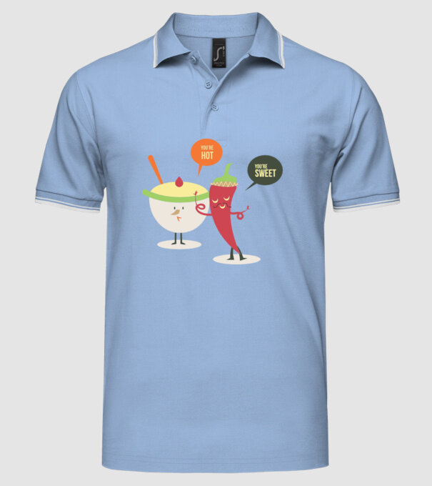You are hot - You are sweet model albastru deschis pe tricou