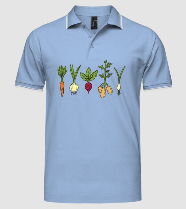 Legume model albastru deschis pe tricou
