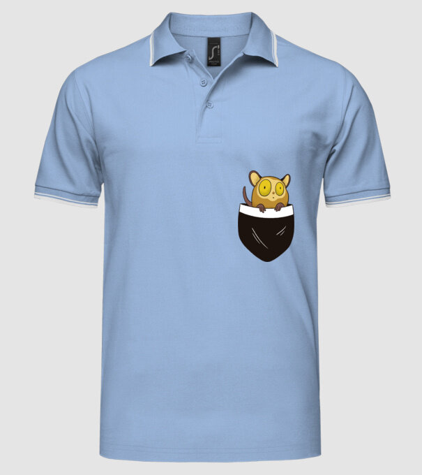Maki de buzunar model albastru deschis pe tricou