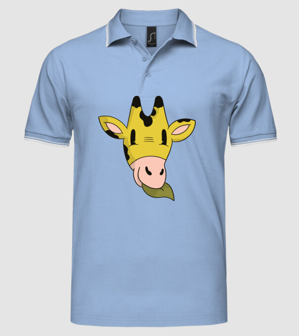 Cap Girafă model albastru deschis pe tricou