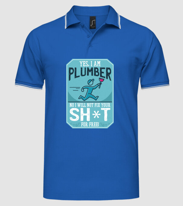 Da, sunt instalator model albastru regal pe tricou