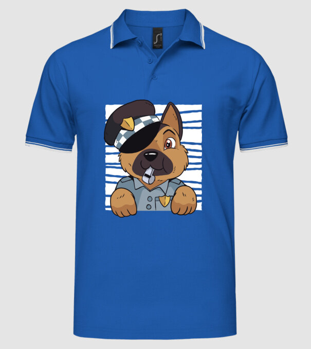 Ciobănesc german câine de poliție model albastru regal pe tricou