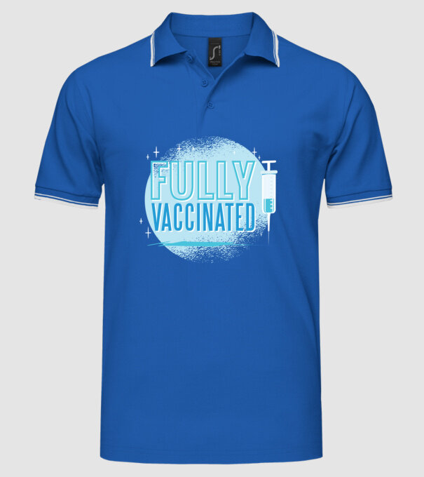 Complet vaccinat model albastru regal pe tricou