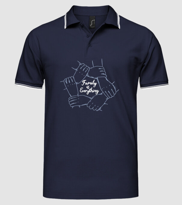 Familia este totul model albastru închis pe tricou
