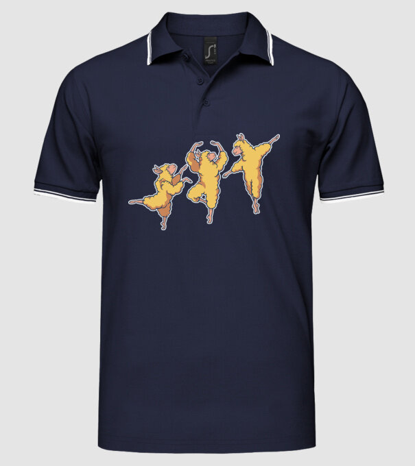 Alpaca Dansatoare model albastru închis pe tricou
