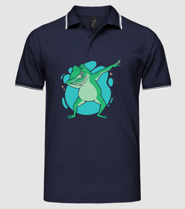 Broască DAB model albastru închis pe tricou