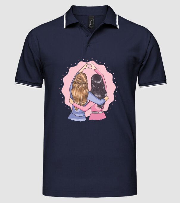 Best Friends Forever - Cele mai bune prietene model albastru închis pe tricou