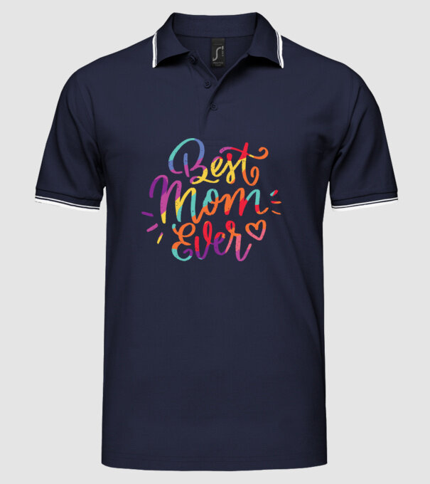 Best Mom Ever - Cea mai bună mamă model albastru închis pe tricou