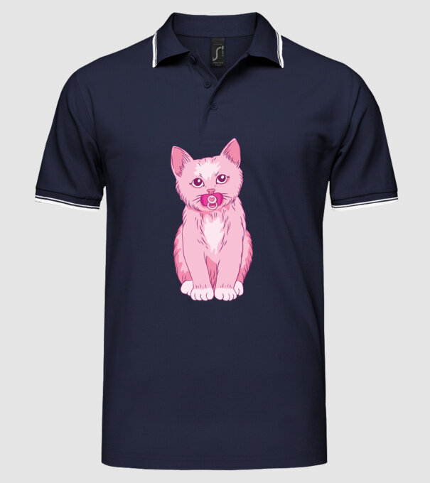 Pisică Baby model albastru închis pe tricou