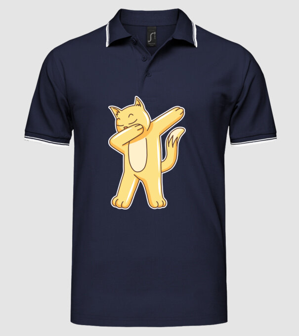 Pisică DAB model albastru închis pe tricou