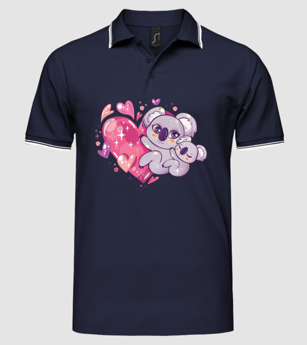 Koala drăguță Anime model albastru închis pe tricou