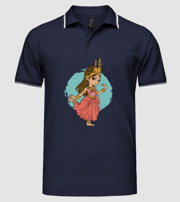 Prințesă drăguță model albastru închis pe tricou