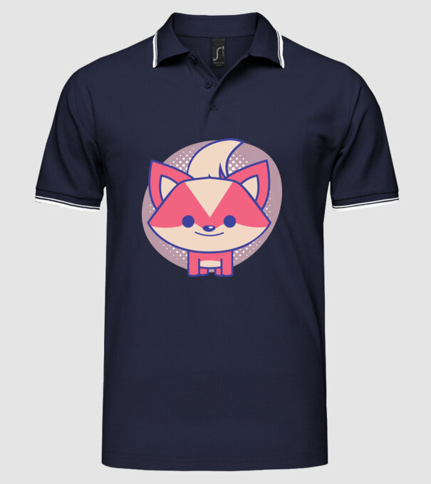 Vulpe drăguță model albastru închis pe tricou
