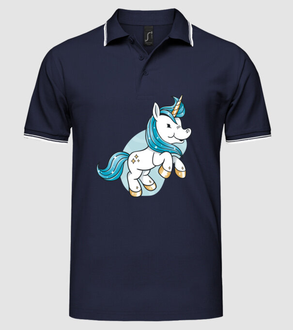 Unicorn drăguț model albastru închis pe tricou