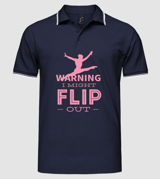 Gimnast model albastru închis pe tricou
