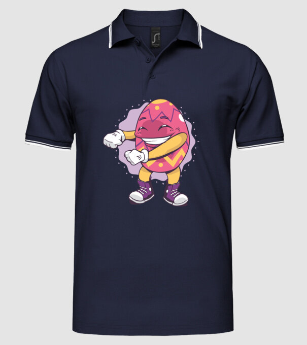 Ouă de Paște DAB model albastru închis pe tricou