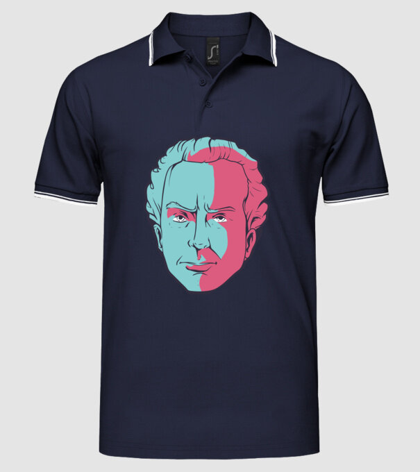 Immanuel Kant model albastru închis pe tricou