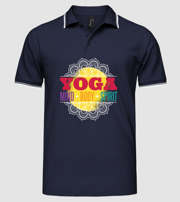 Valori yoga model albastru închis pe tricou