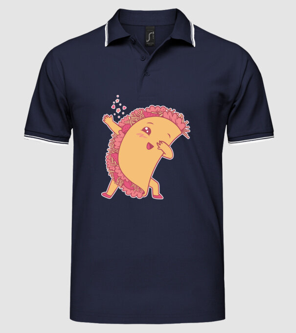 Kawaii Taco DAB model albastru închis pe tricou