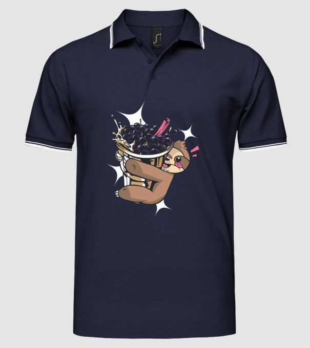 Leneșului îi place ceaiul bubble model albastru închis pe tricou