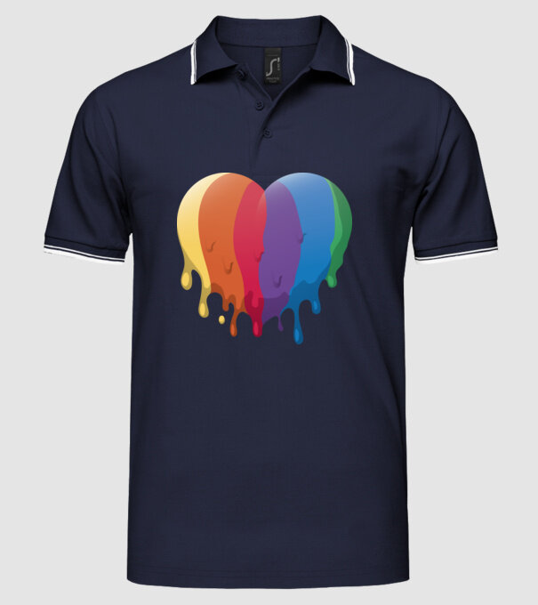 LGBTQ Inimă model albastru închis pe tricou