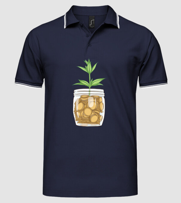 Plantă pușculiță porcușor model albastru închis pe tricou