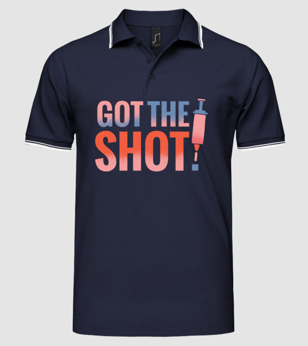 Am fost vaccinat model albastru închis pe tricou