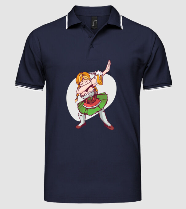 Oktoberfest DAB Fată cu ulcior model albastru închis pe tricou
