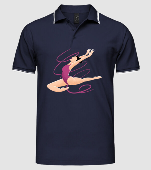 Gimnastică ritmică model albastru închis pe tricou