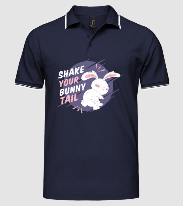 Shake your bunny tail model albastru închis pe tricou