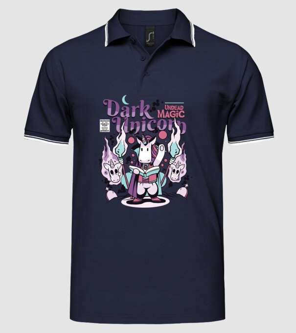 Magie neagră Unicorn model albastru închis pe tricou