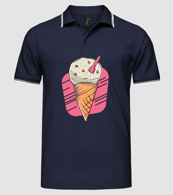 Înghețată cu prăjitură model albastru închis pe tricou