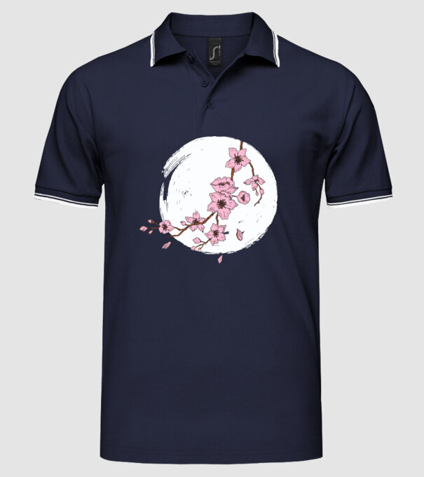 Înflorire de primăvară model albastru închis pe tricou