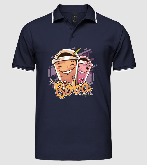 Tu ești Boba pentru ceaiul meu model albastru închis pe tricou