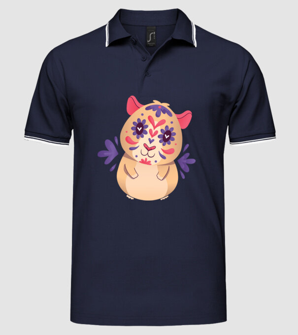 Porcușor de Guineea model albastru închis pe tricou