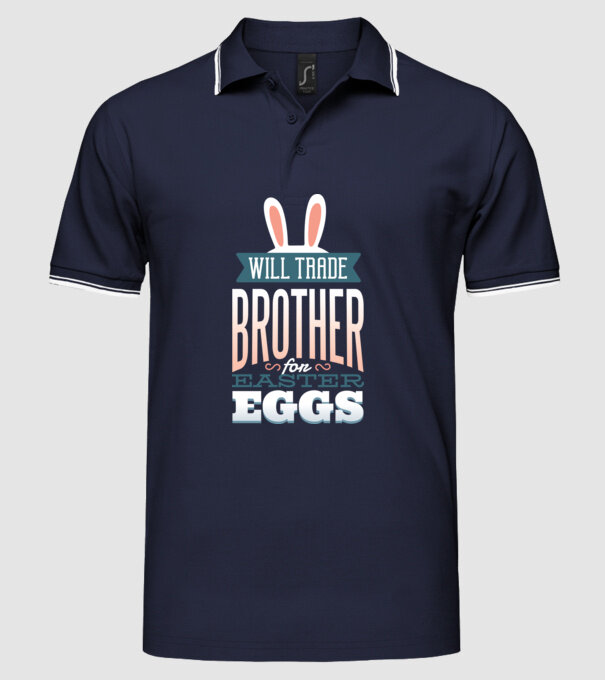 O schimb pe sora mea pe un ou de Paște model albastru închis pe tricou