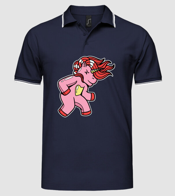 Unicorn model albastru închis pe tricou