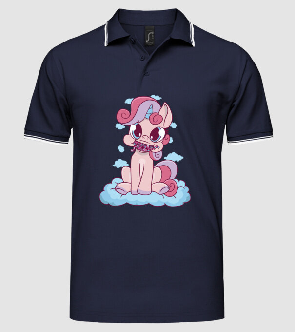 Unicorn cu bomboane model albastru închis pe tricou
