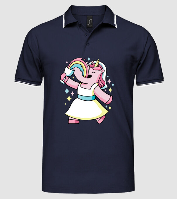 Unicorn Mireasă model albastru închis pe tricou