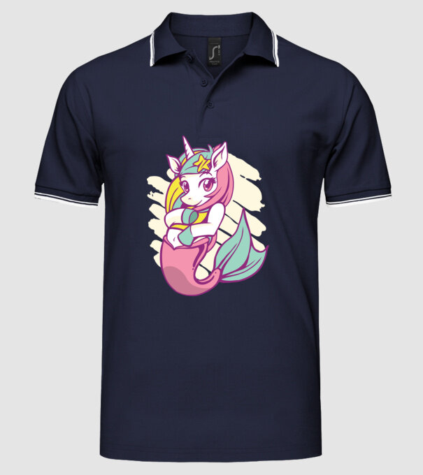 Unicorn Sirenă model albastru închis pe tricou