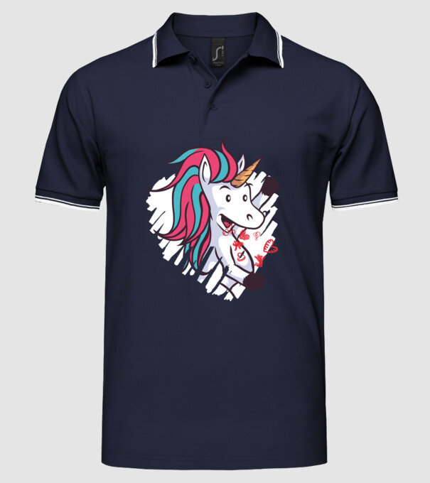 'Dragoste Unicorn pentru Valentine''s Day' model albastru închis pe tricou