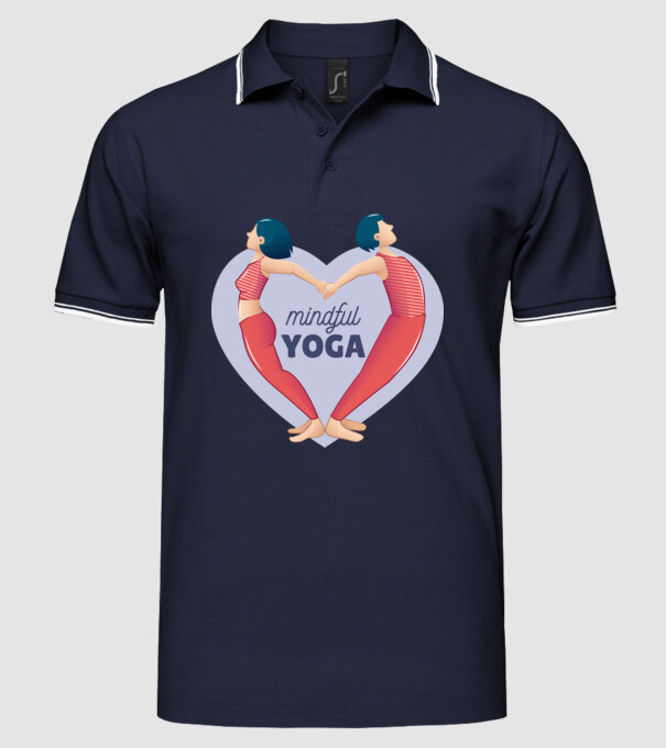 Dragoste Yoga - tricou Yoga model albastru închis pe tricou